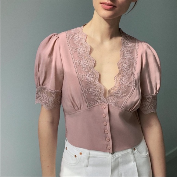Pink Zara button down blouse - Picture 1 of 6